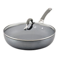 12 inch Hard-Anodized Nonstick Deep Frying Pan with Lid, Gray R440