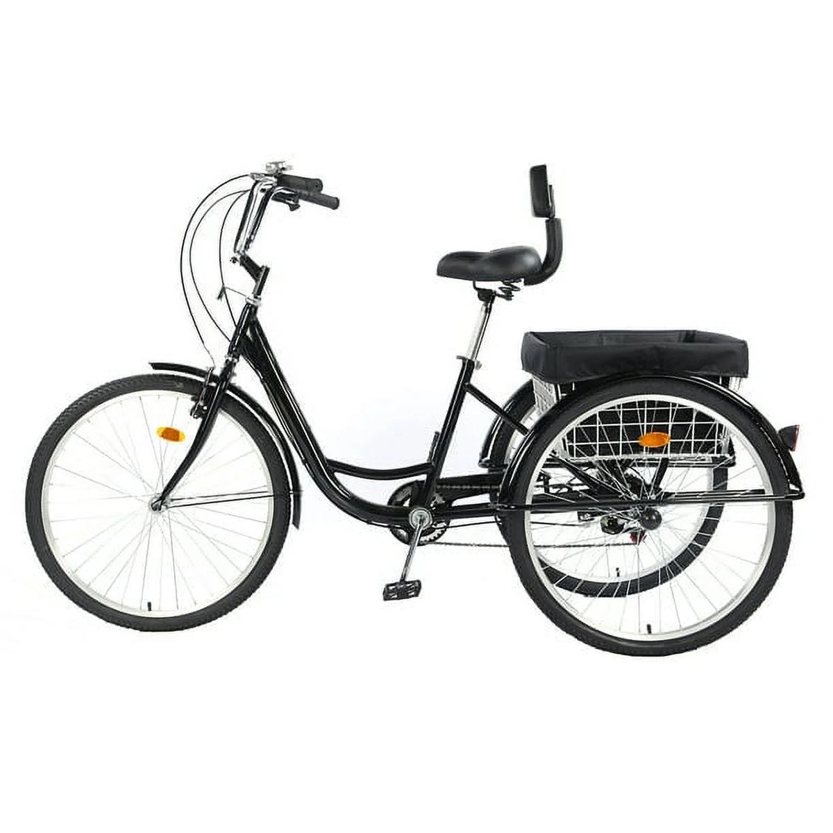 26 Inch 7-Speed 3-Wheel Bike (Black) Q109