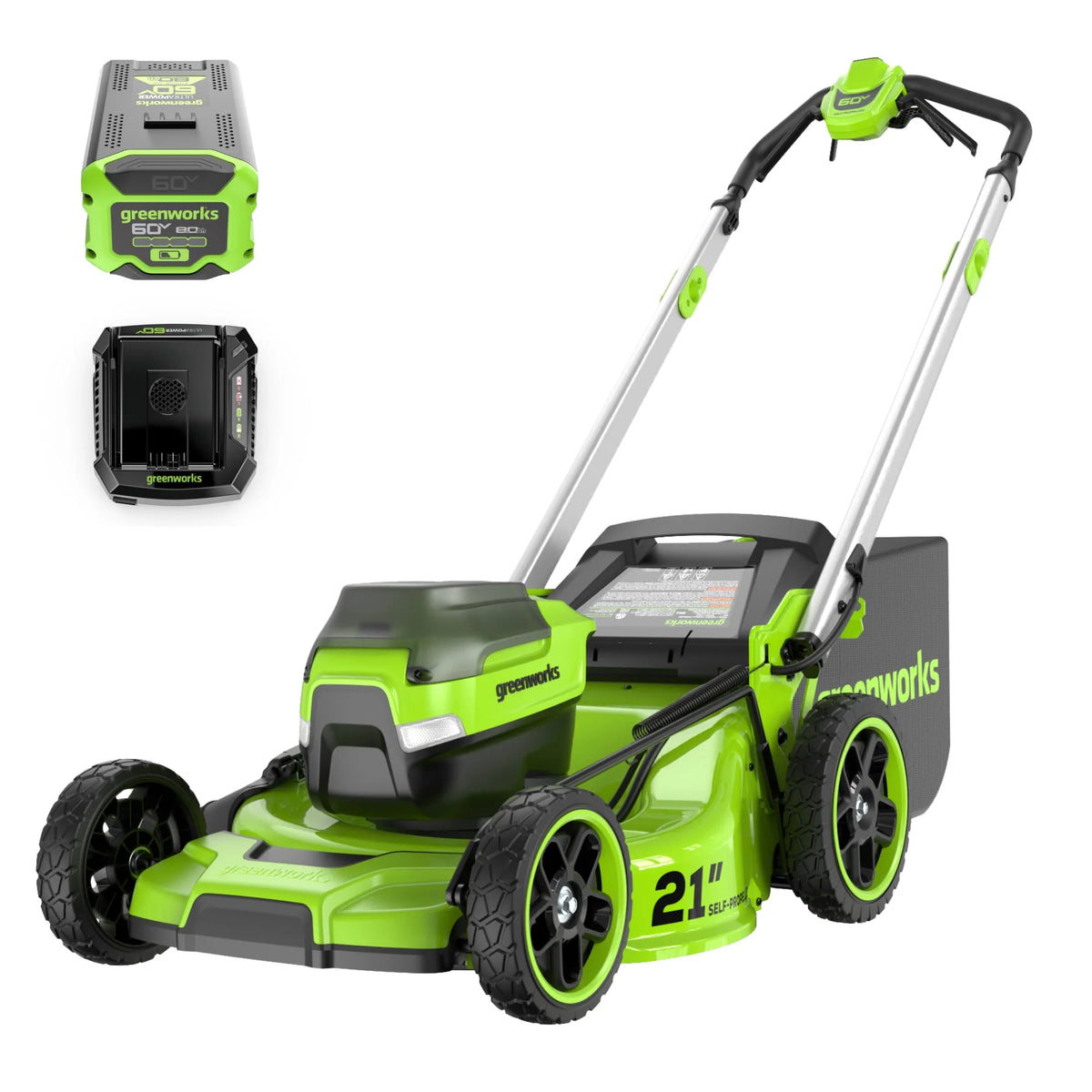 60V 21 Self Propelled Lawn Mower with 8.0 Ah Battery & Rapid Charger C462867