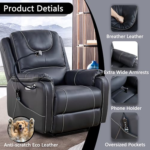Reddish Brown Electric Recliner with Heat and Massage R4921