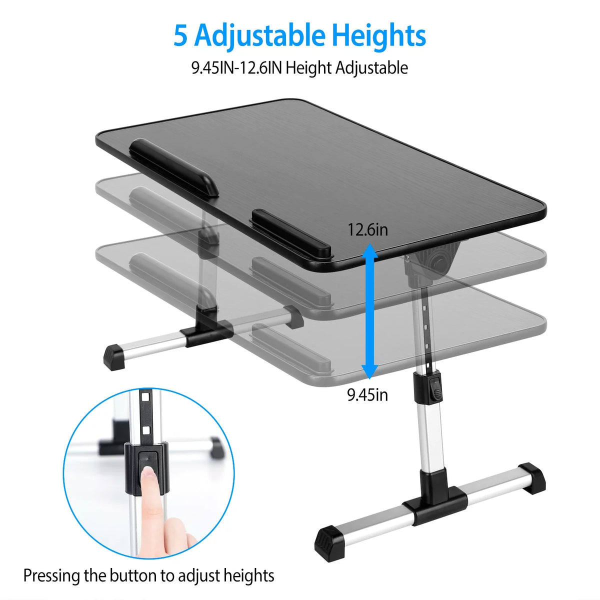 Foldable Laptop Table Stand Height Angle Adjustable Desk Tray W84067