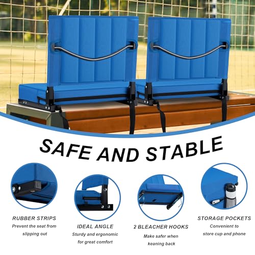 Black Padded Portable Folding Stadium Chair (2pcs) T10606