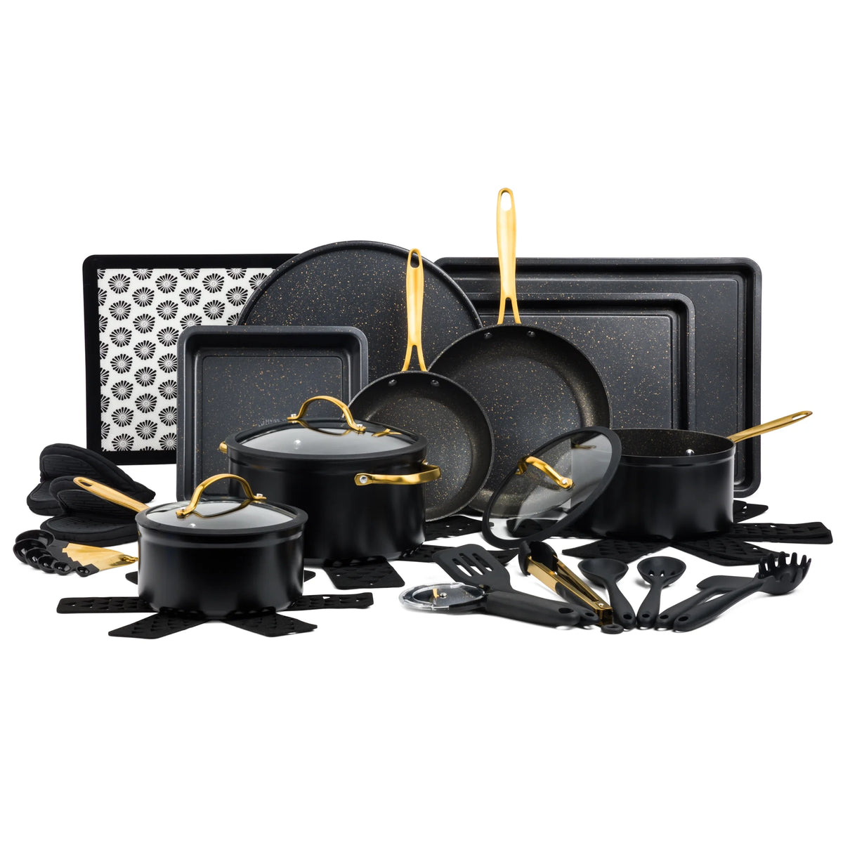 32-Piece Non-Stick Cookware & Bakeware Set, Black P589