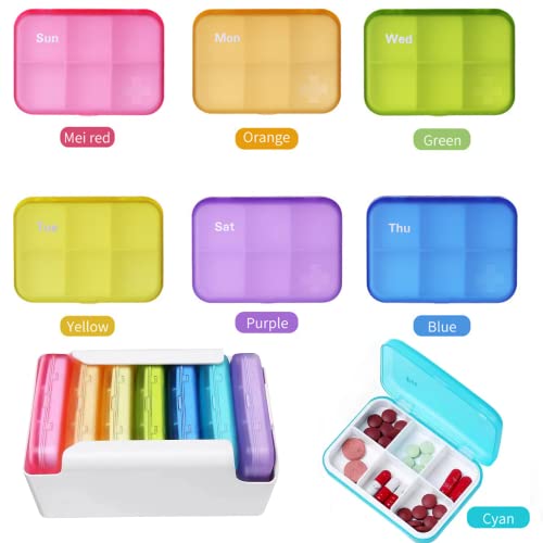 7 Piece Set 42 Compartments Pill Organizer J127