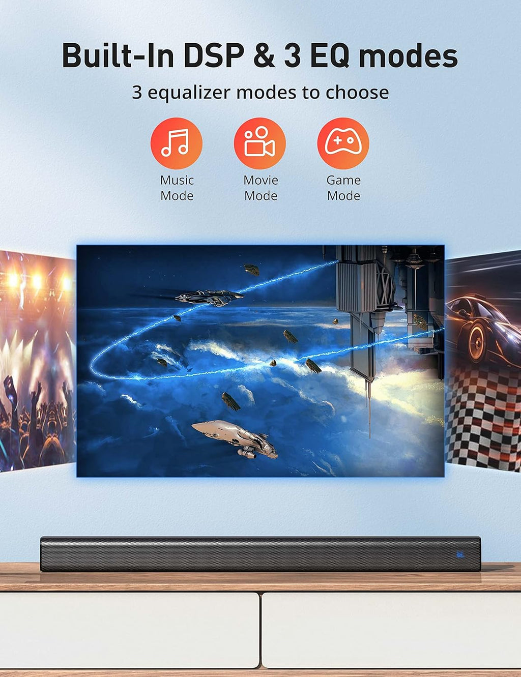 50W Bluetooth 5.0 Stereo Soundbar E654948
