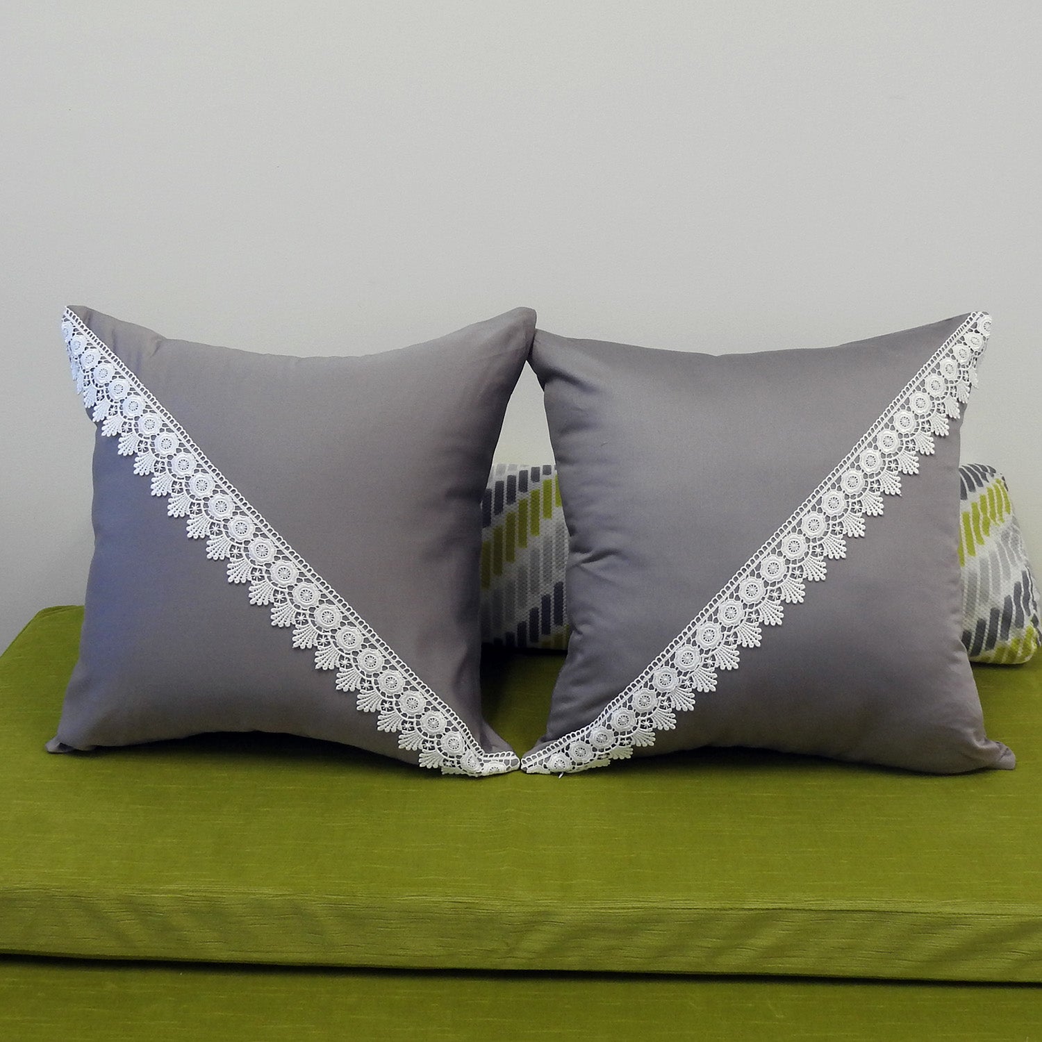 Alejandra Throw Pillow Covers (2PC) 18 X 18 Inches 100% Cotton Sateen