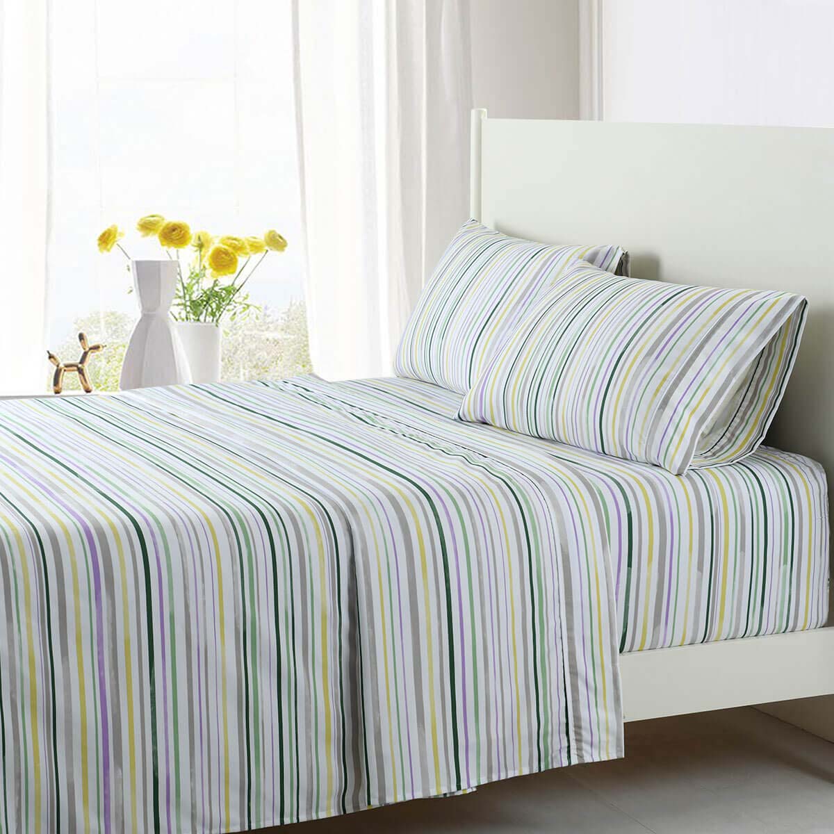Attached Printed Heavyweight Microfiber Waterbed Sheet Sets (4 Patterns)
