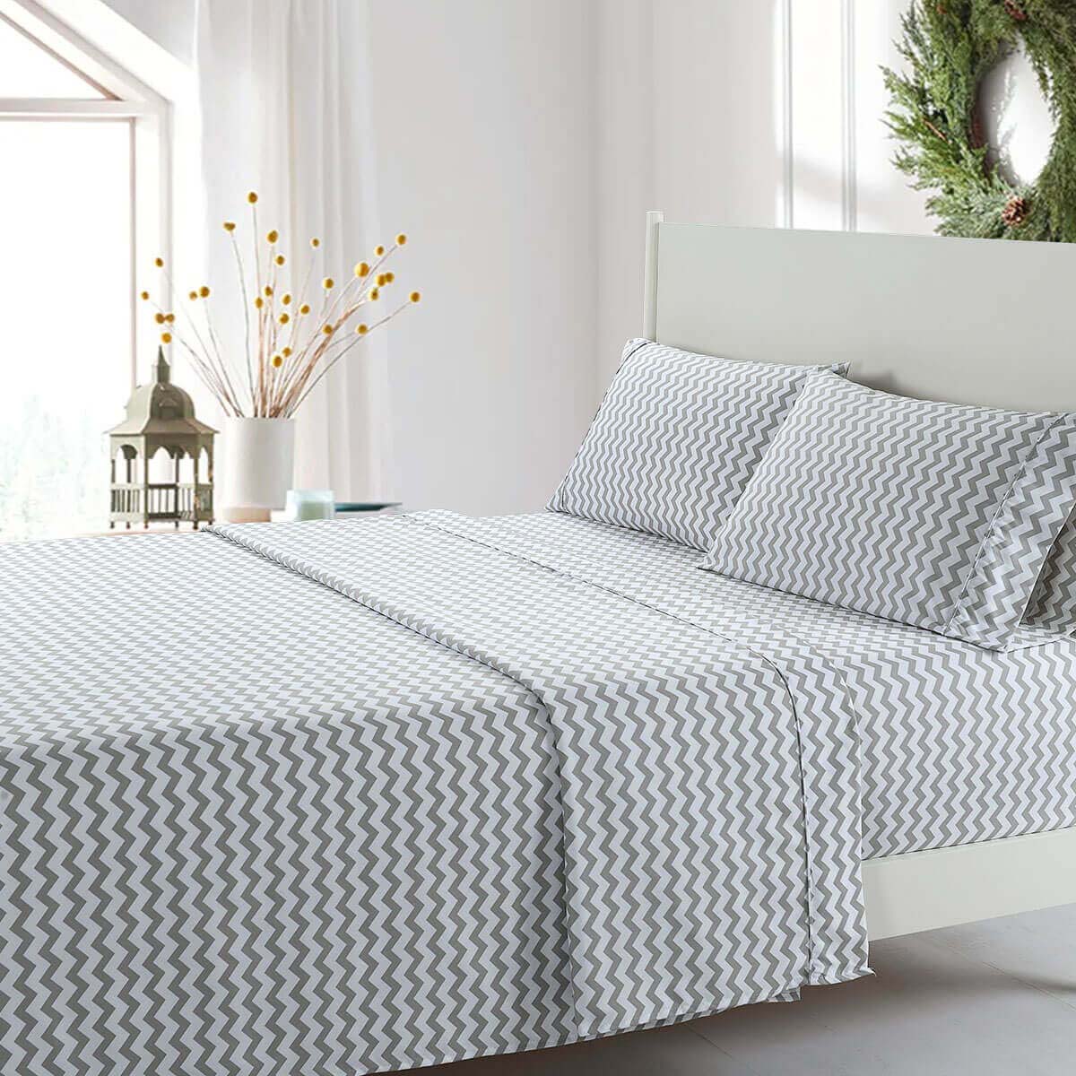 Attached Printed Heavyweight Microfiber Waterbed Sheet Sets (4 Patterns)