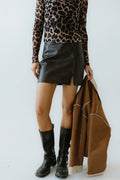 Vegan Leather Mini Skirt L483