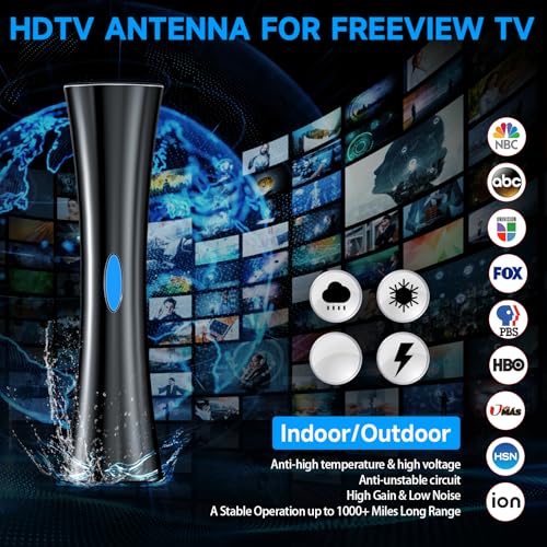 TV Antenna with Amplifier and 33ft Coax Cable U624