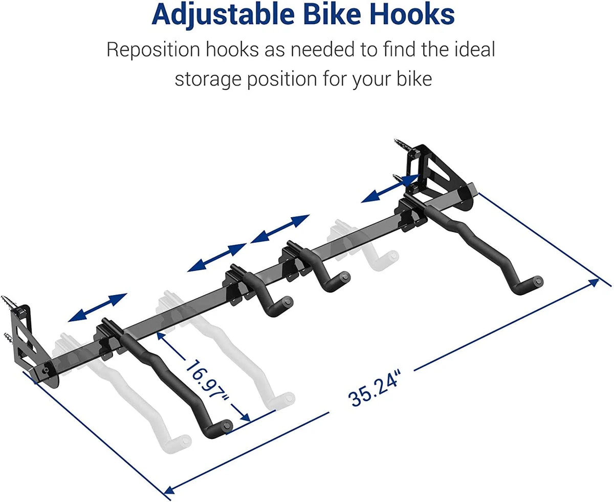 Heavy-Duty Wall Mount 6-Bike Storage Rack B2994