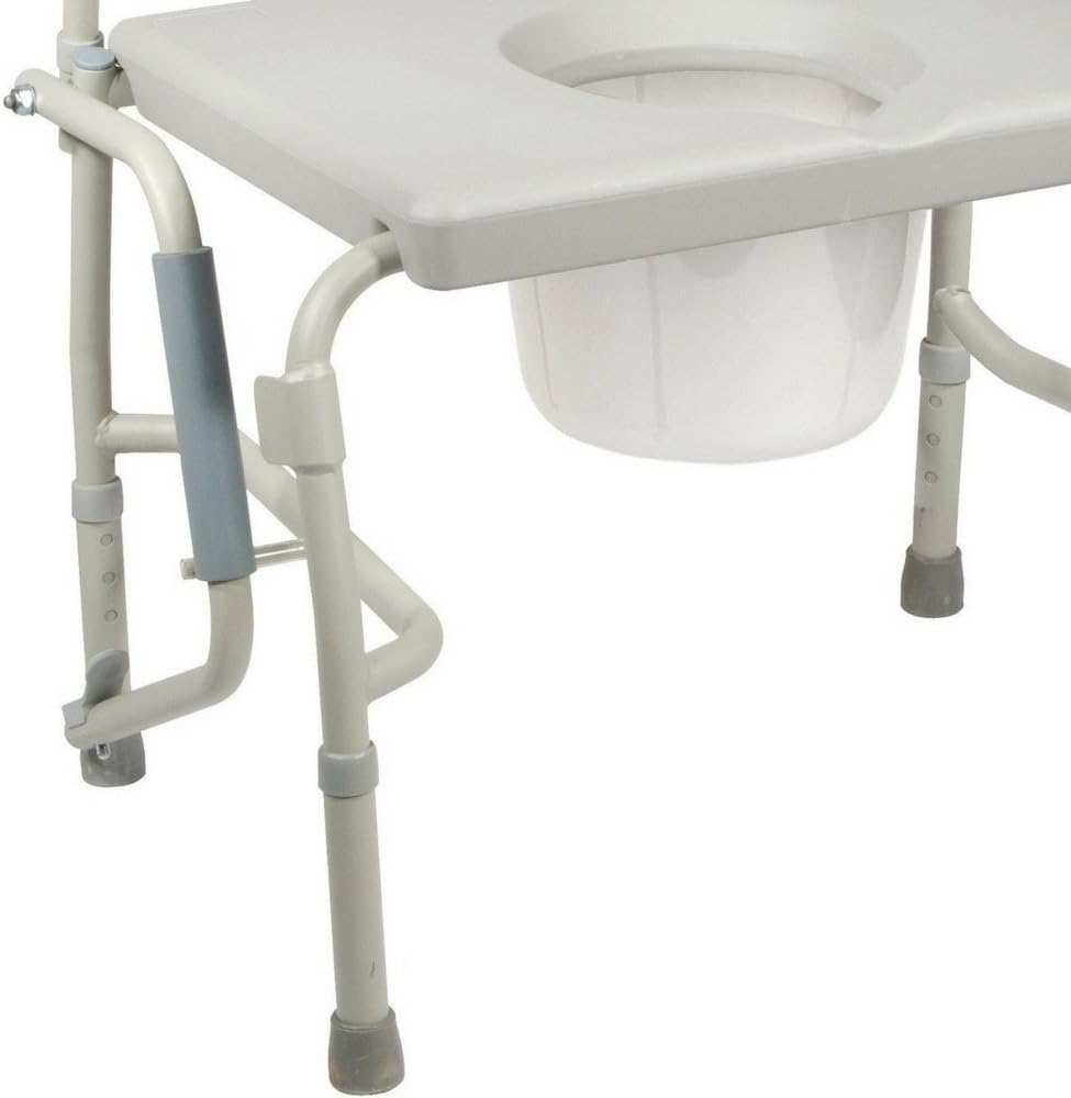 Heavy Duty Drop Arm Bariatric Commode with Arms and Bathroom Safety Frame C95799