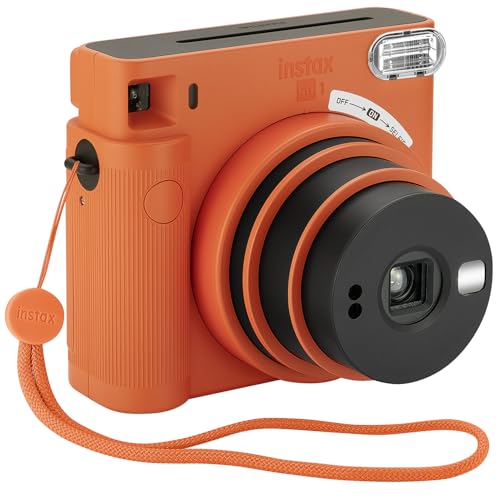 Terracotta Orange Instant Camera with 20 Square Film H450
