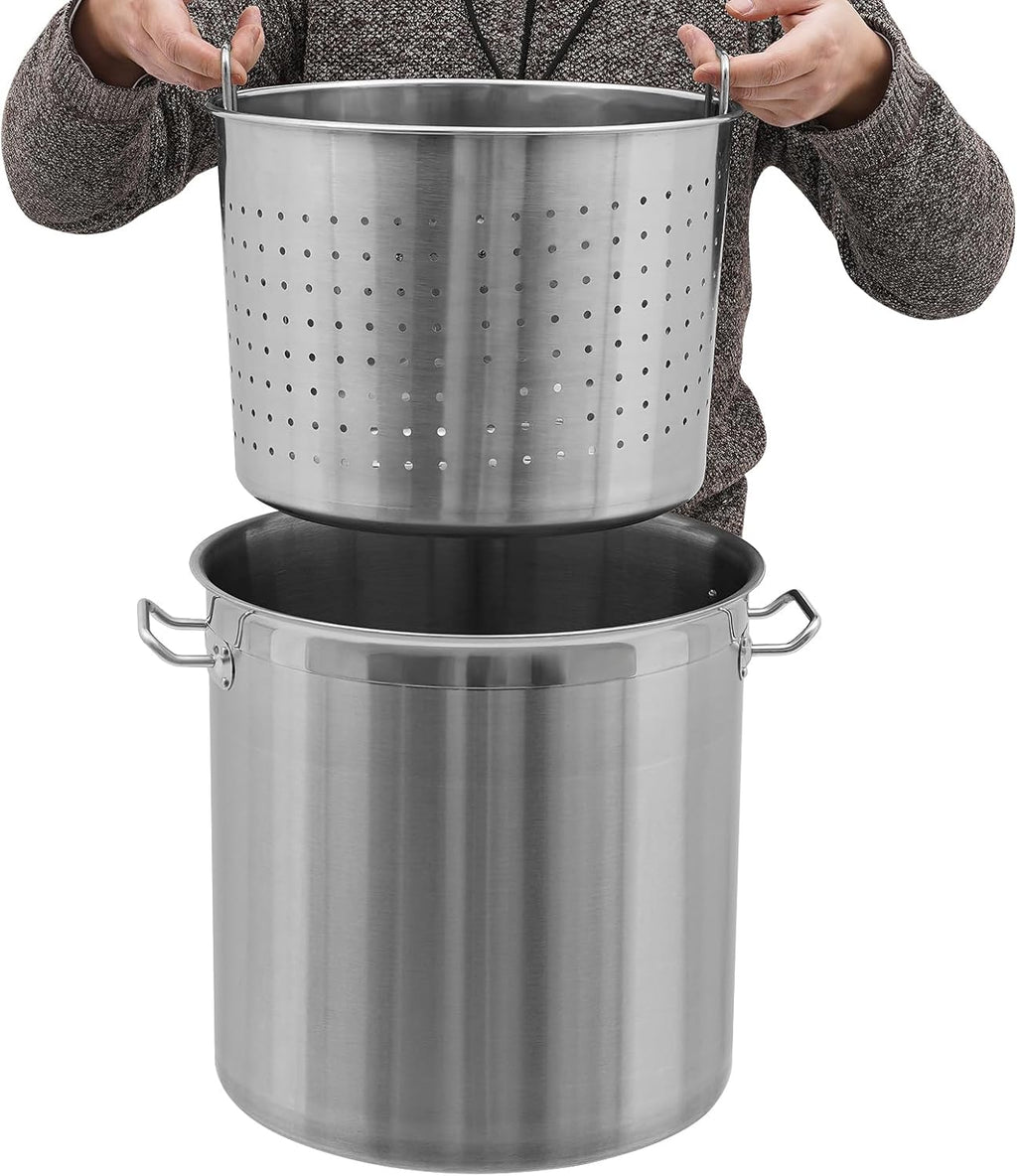 36 QT Stainless Steel Stock Pot with Handle and Strainer I9082