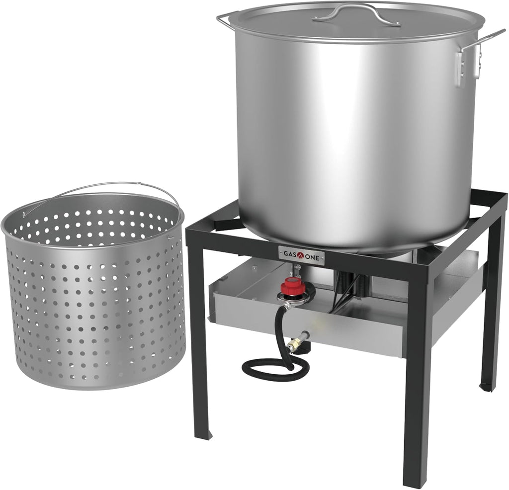80Qt Seafood Boil Pot with Propane Burner and Basket I9808