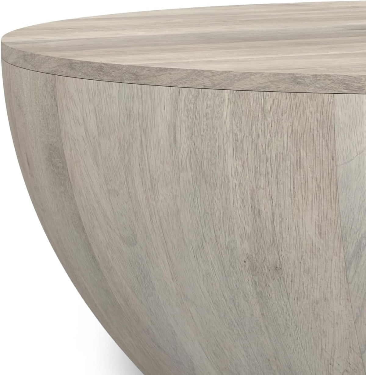 White Wash Drum Coffee Table D627