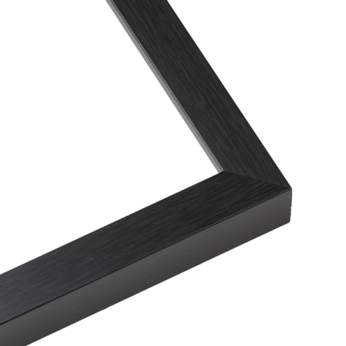 Charcoal Black Solid Wood Shadow Box Picture Frame with UV Acrylic I1448