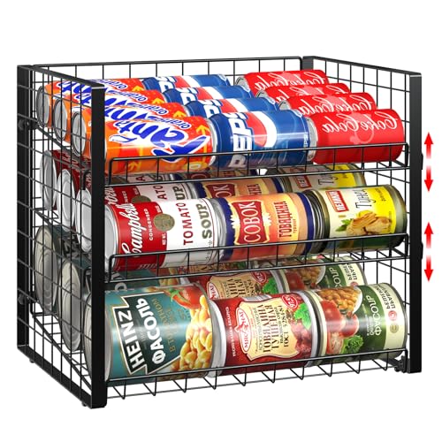 3-Tier Black Stackable Can Rack Organizer H832