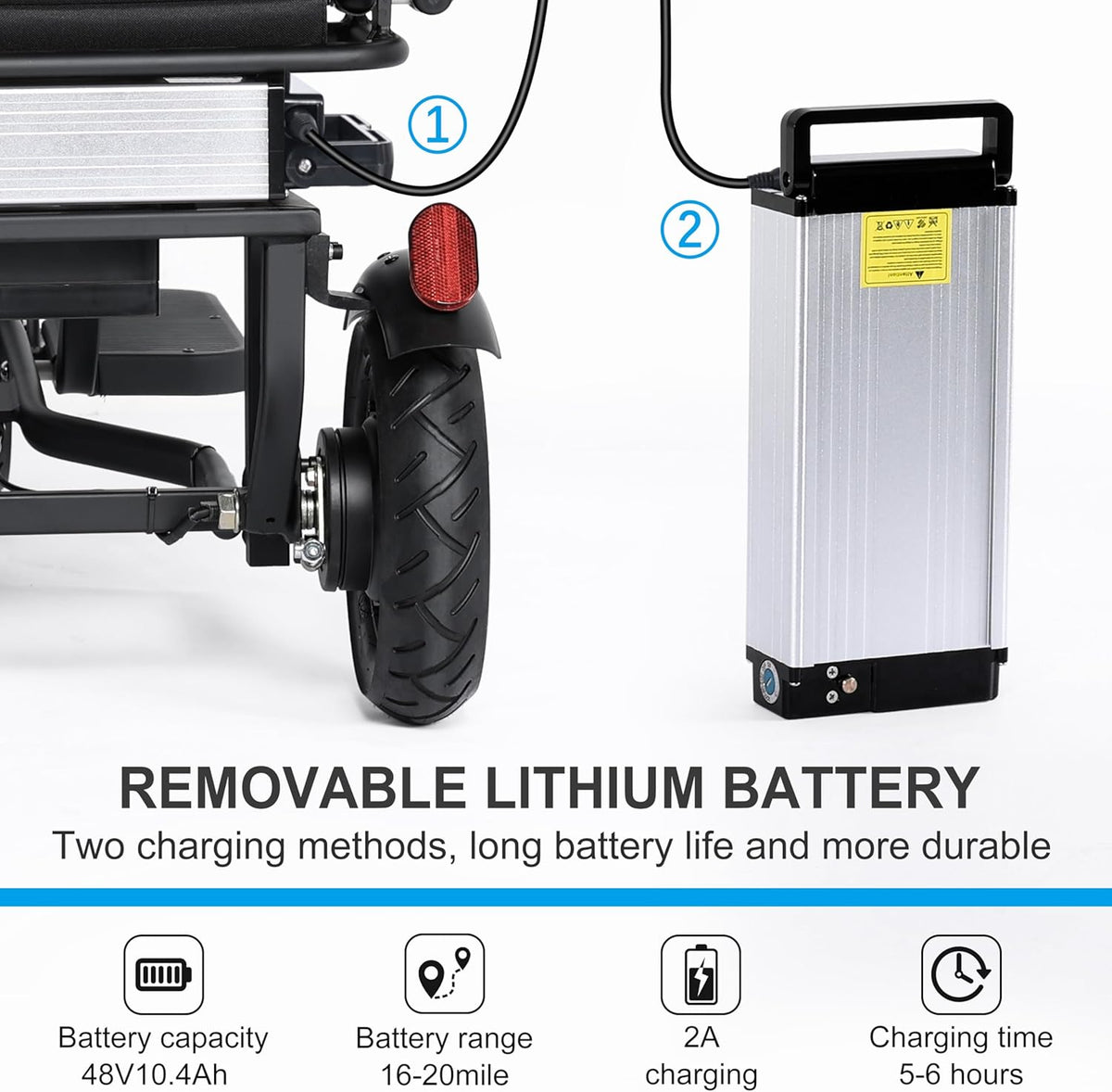 Black 3 Wheel Electric Scooter with Removable Battery J3108