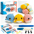 3PCS Crochet Animal Kit with Yarn, Eyes, Stuffing, Crochet Hook Q611508