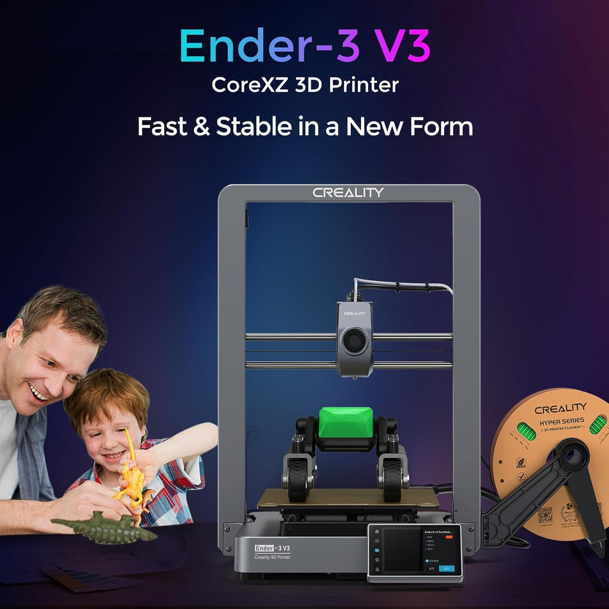 3D Printer with 600mm/s Printing Speed, Direct Drive Extruder, 60W Hotend Heater, Red PLA Filament X74588