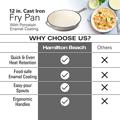 Cream Enameled Cast Iron Fry Pan 10-Inch A5432