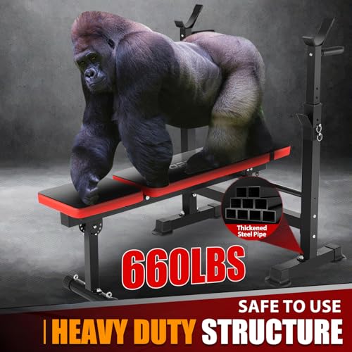6 in 1 Weight Bench Set with Squat Rack and Barbell Rack K63815