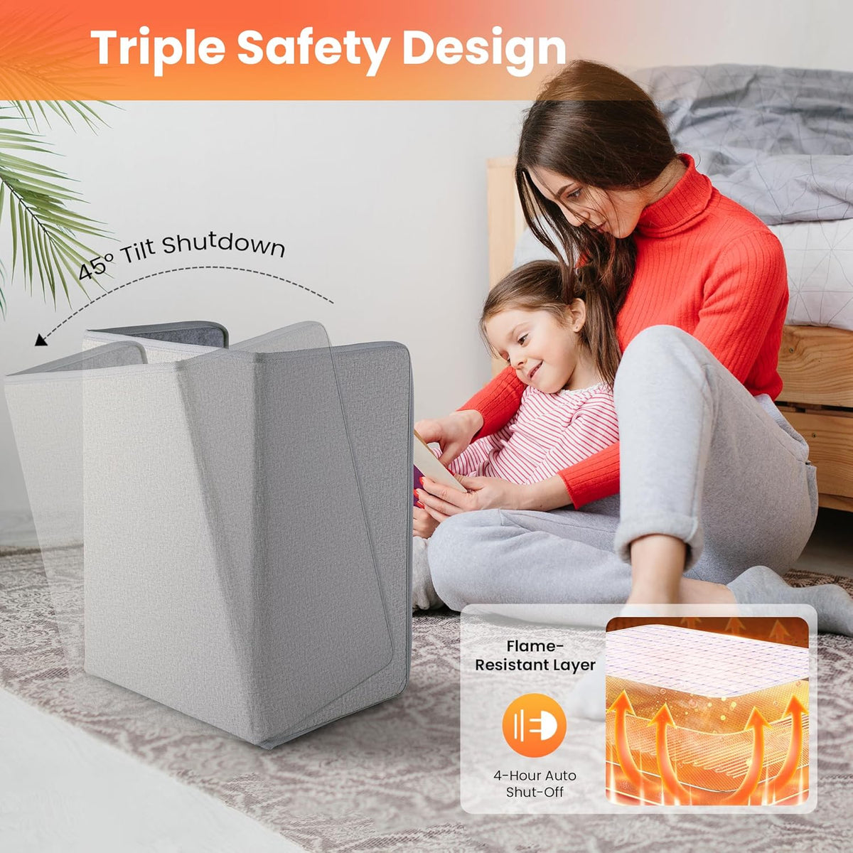 3 in 1 Space Heater with Heated Floor Mat & Side Table V927427