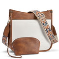 2PCS Vegan Leather Crossbody Shoulder Bag with Wide Guitar Strap R937655