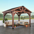16 ft. x 12 ft. Cedar Wood Gazebo with Thermal Insulated Steel Roof T3930