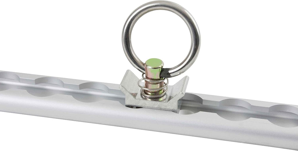 Heavy Duty Aluminum 4ft L-Track (4 Pcs) with Stainless Steel Ring (16 Pcs) Tie Down System M2591