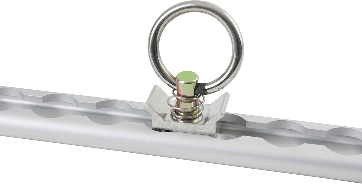 Heavy Duty Aluminum 4ft L-Track (4 Pcs) with Stainless Steel Ring (16 Pcs) Tie Down System M2591