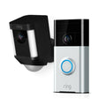 Black Wireless Video Doorbell with Spotlight Cam Battery Z355975
