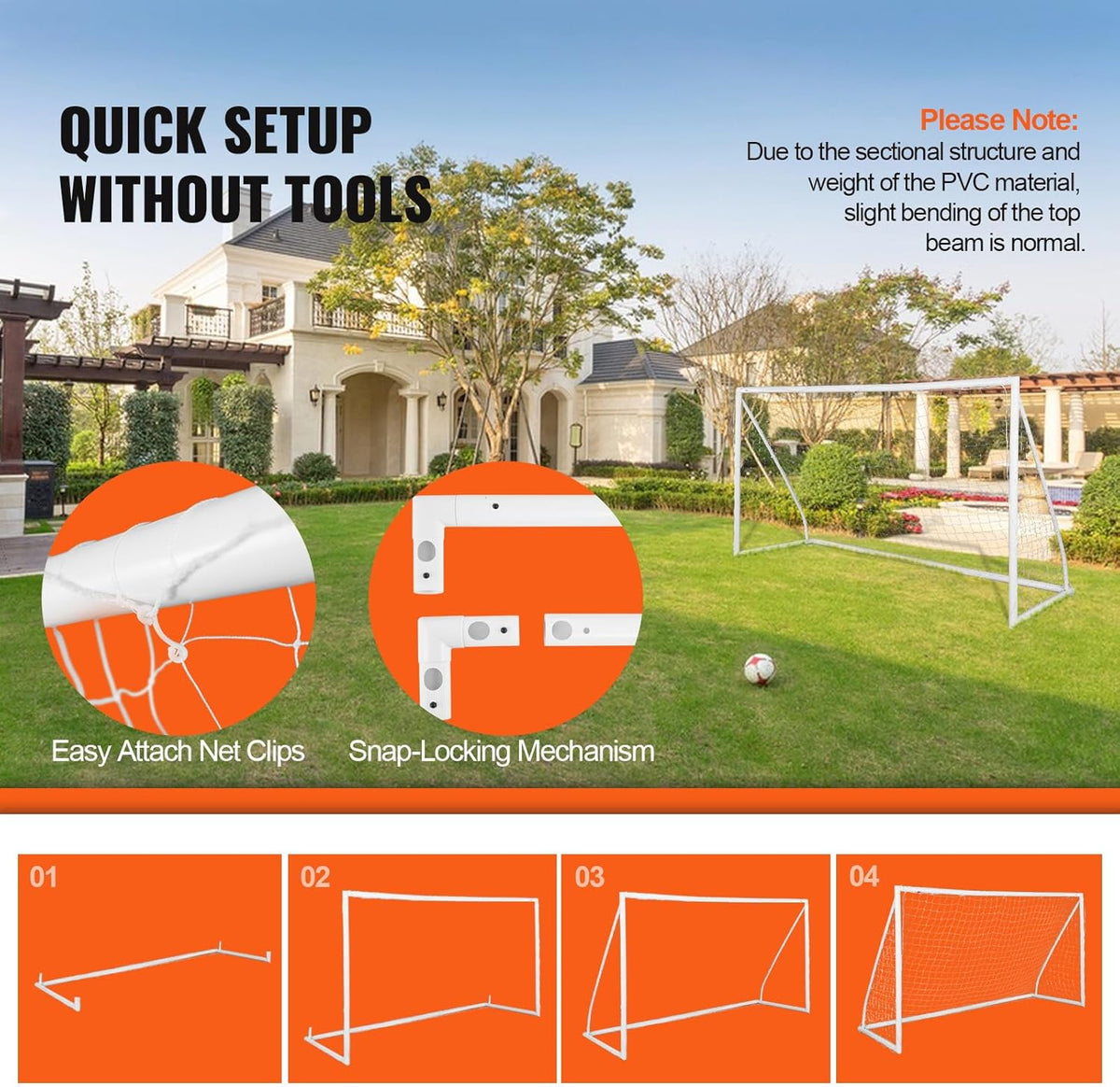 12x6 ft Portable Soccer Goal with Carry Bag V95367