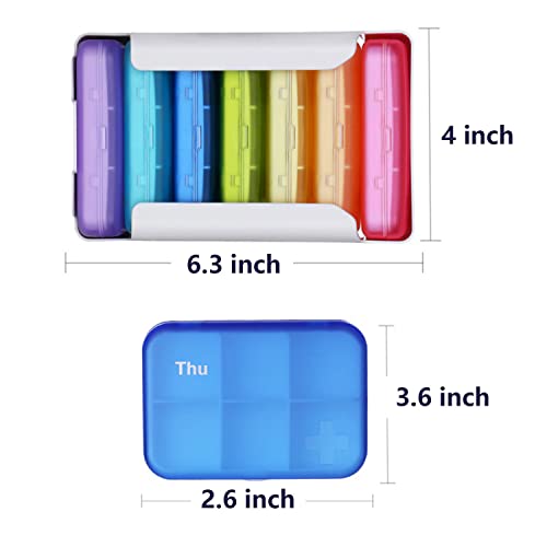 7 Piece Set 42 Compartments Pill Organizer J127