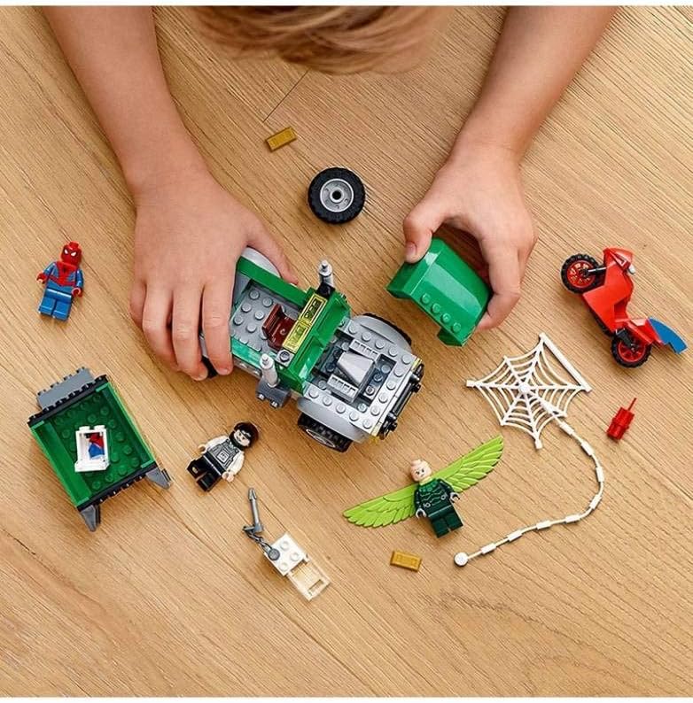 Marvel Spider-Man Playset with Buildable Bank Truck Toy and Minifigures (93 Pieces) G262