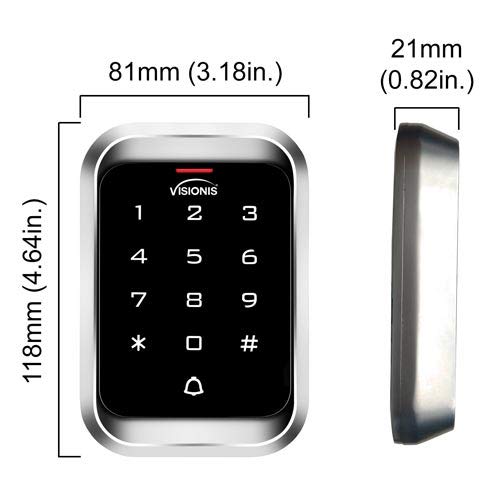 One Door Access Control Swinging Door 600lbs Maglock with Outdoor Keypad Reader Mini Controller EM Card Wireless Receiver PIR Kit M217