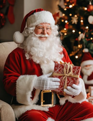 11pcs Red Deluxe Santa Claus Costume Suit Set Y5562