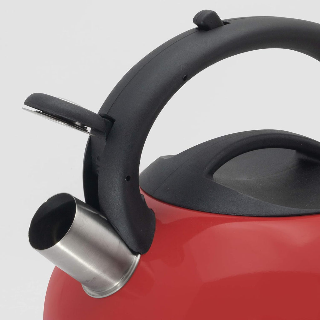 3 Qt Stainless Steel Tea Kettle Red Y32335