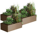 2pcs 8x4x2ft Galvanized Raised Garden Bed G77949