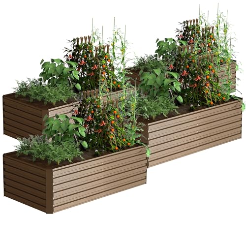 2pcs 8x4x2ft Galvanized Raised Garden Bed G77949