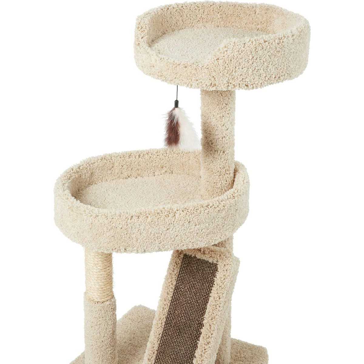 44-in Real Carpet Cat Tree with Replaceable Corrugate Scratcher Z442179