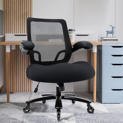 Heavy Duty Mesh Ergonomic Desk Chair with Flip-up Armrests L5757
