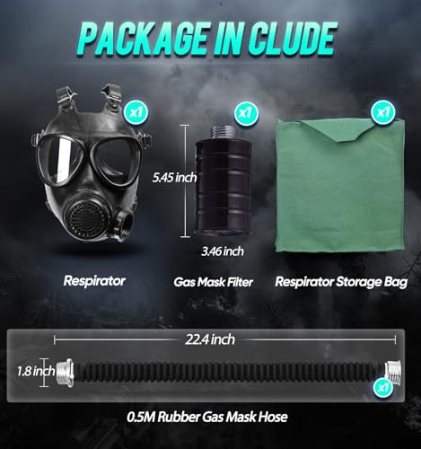 Full Face Gas Mask Respirator with 40mm Activated Carbon Filter W492915