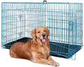42 Inch Folding Metal Wire Dog Crate with Divider Panel, Removable Tray, Black T2061