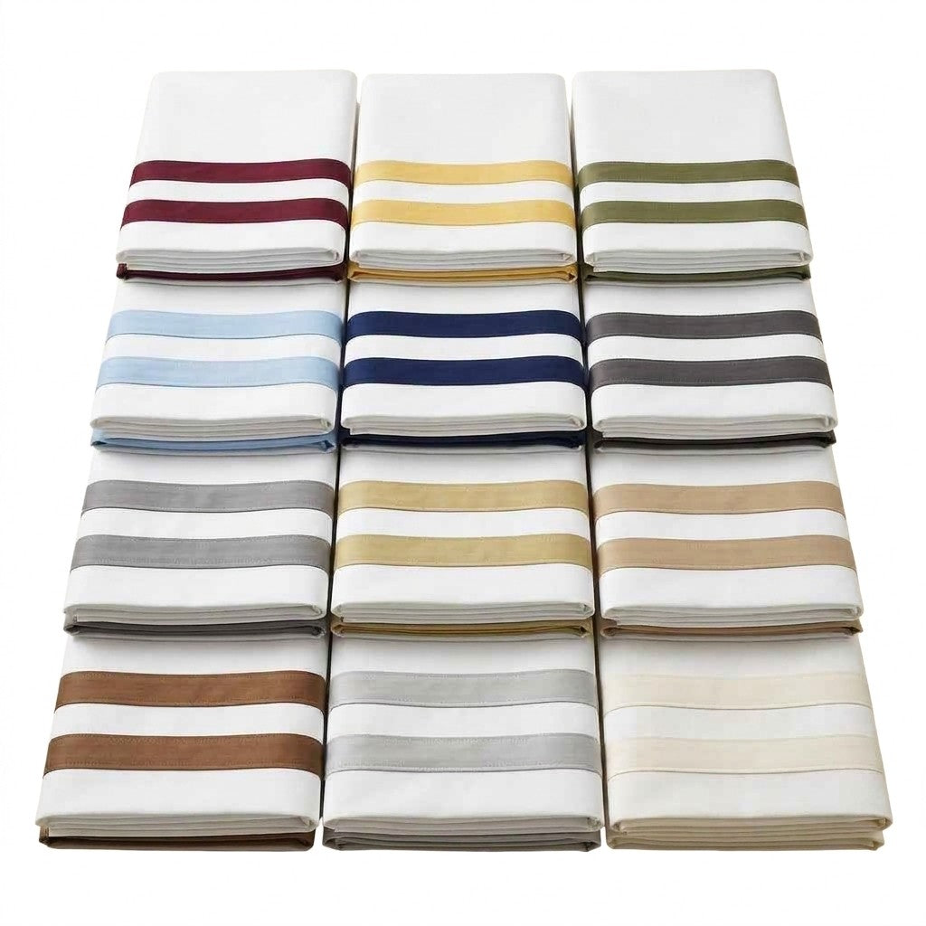 Banded Pillowcase Set Luxurious 608 Thread Count USA