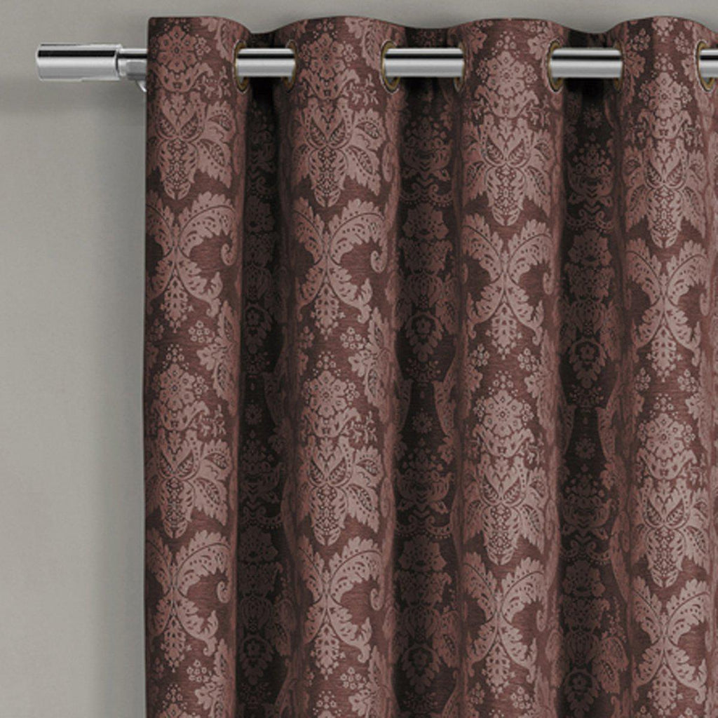Blair Damask Floral Curtains Jacquard Drapes Grommet Top Panels (Set of 2)