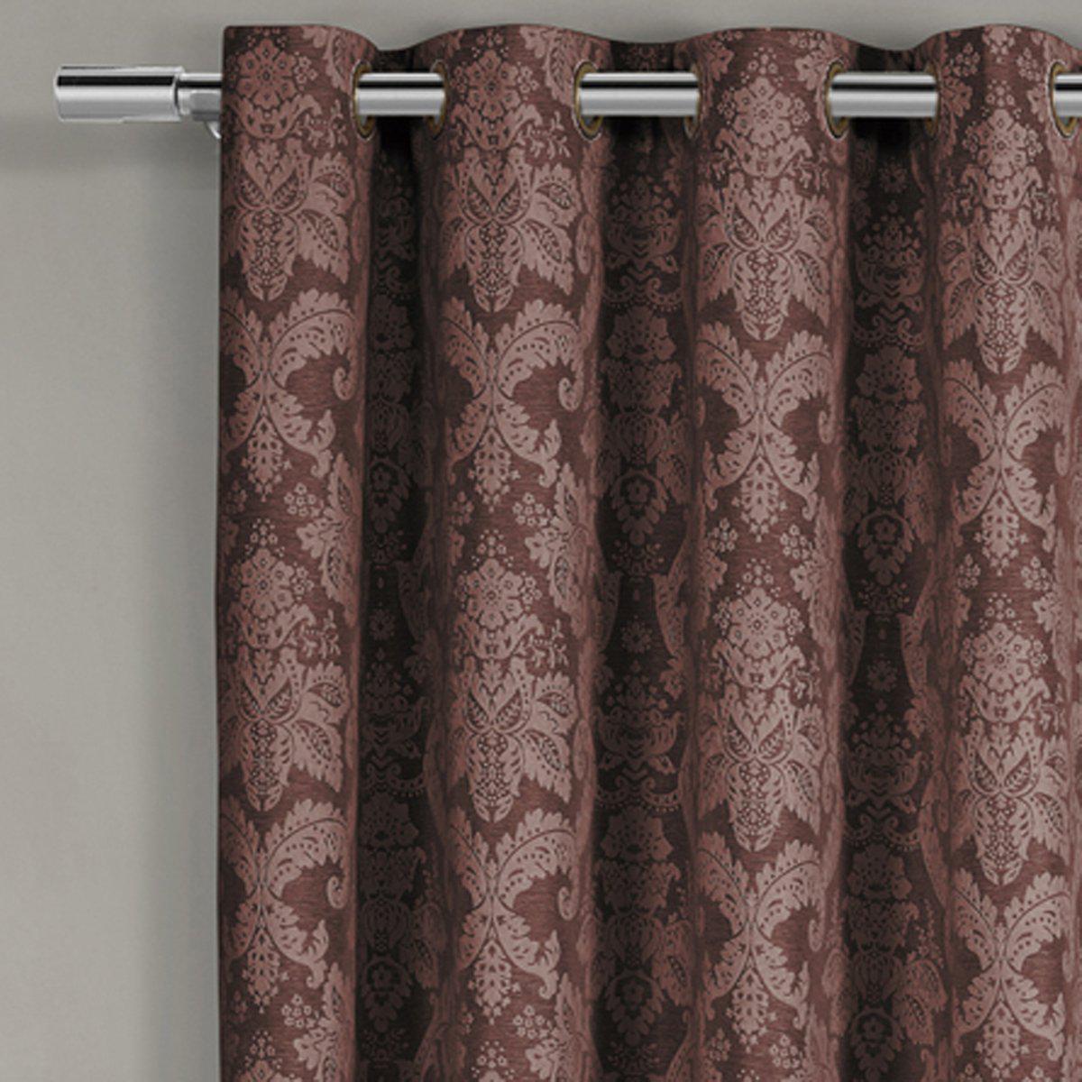 Blair Damask Floral Curtains Jacquard Drapes Grommet Top Panels (Set of 2)