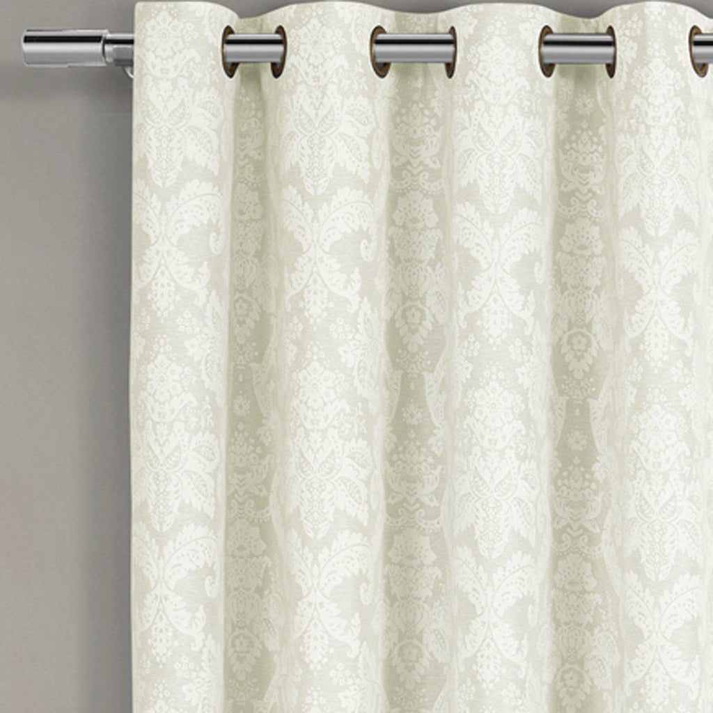 Blair Damask Floral Curtains Jacquard Drapes Grommet Top Panels (Set of 2)
