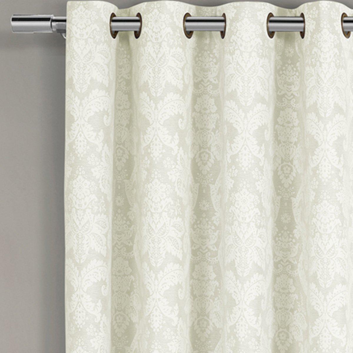 Blair Damask Floral Curtains Jacquard Drapes Grommet Top Panels (Set of 2)